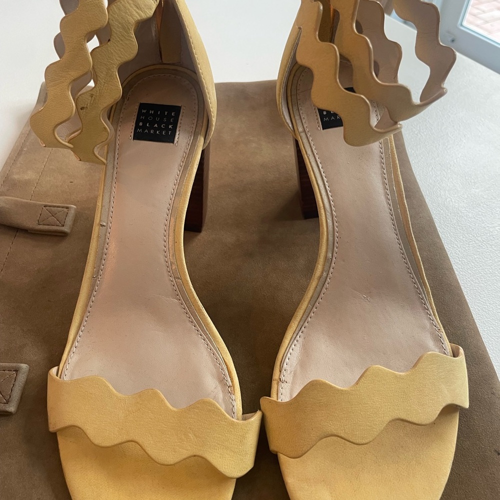 White House Black Market Yellow Heeled Sandals